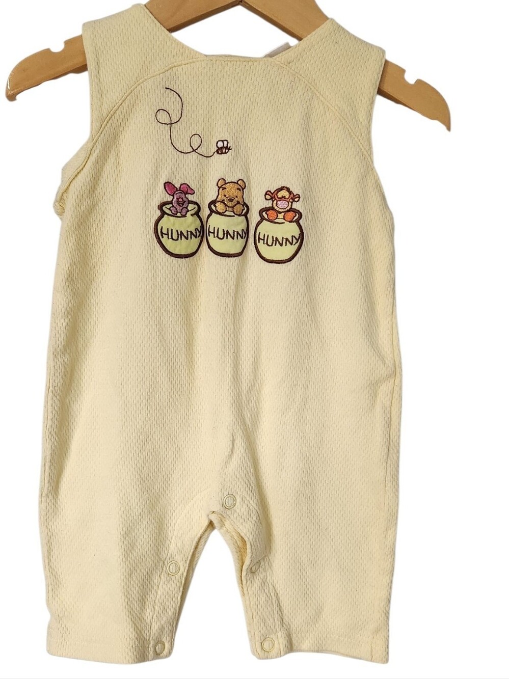 Vintage Disney Pooh Romper Overalls Yellow Hunny